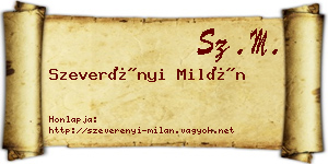 Szeverényi Milán névjegykártya