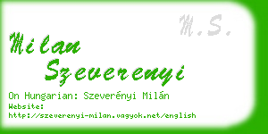 milan szeverenyi business card