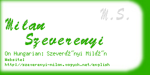 milan szeverenyi business card